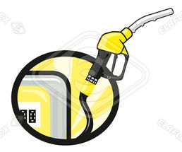 Icon / Clipart<br />Petrol Station Dispenser Pump & Nozzle (yellow)