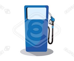 Icon / Clipart<br />Petrol Station Dispenser Pump & Nozzle (blue)
