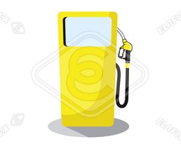 Icon / Clipart<br />Petrol Station Dispenser Pump & Nozzle (yellow)