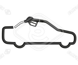 Icon / Clipart<br />Petrol Station Nozzle & Hose (black)