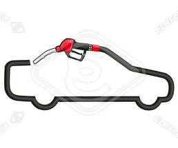 Icon / Clipart<br />Petrol Station Nozzle & Hose (red)