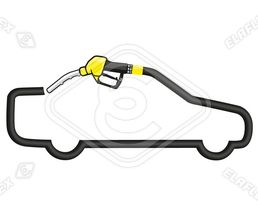 Icon / Clipart<br />Petrol Station Nozzle & Hose (yellow)