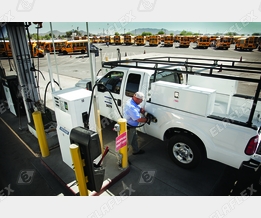 Transporter and school bus refuelling with LPG (L.P. Gas, Autogas, Propane)